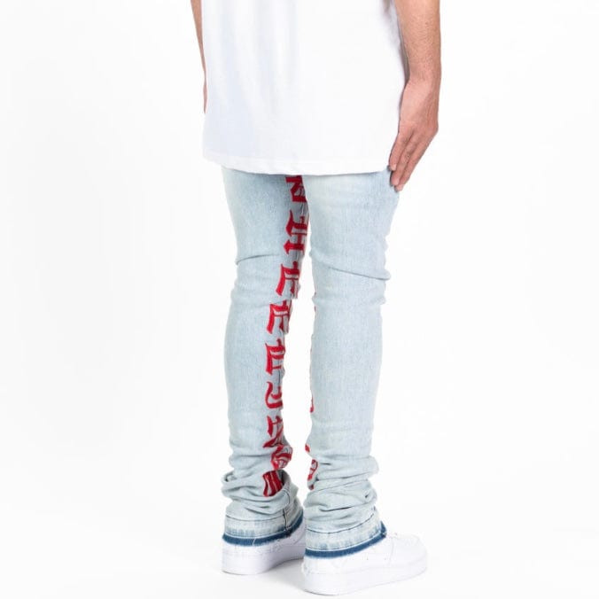 Pheelings Against All Odds Flare Stack Denim (Light Blue/Red)