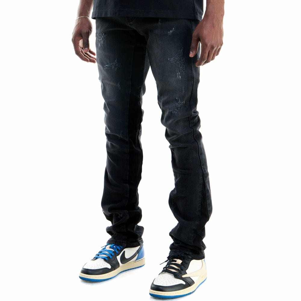 Kdnk Stacked Puz Panelled Skinny Jeans (Black) KND4567-BLK