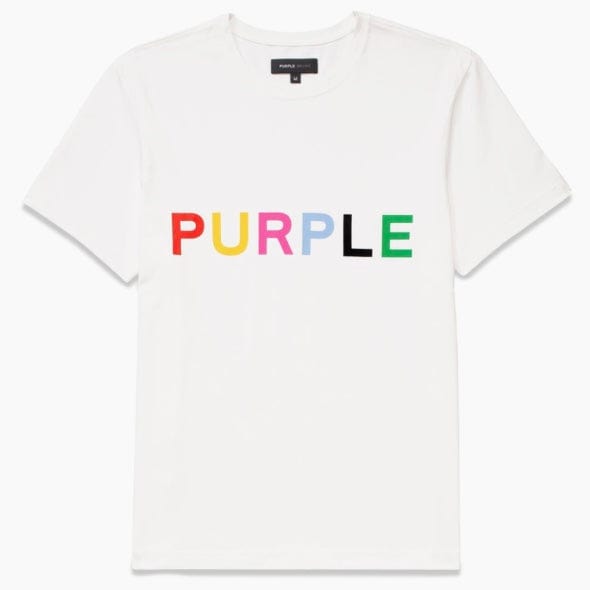 Purple Brand Colours Wordmark Brilliant White Clean Jersey SS Tee (White)