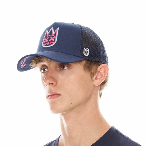 Cult Of Individuality Clean Logo Mesh Trucker Hat (Navy) 623B7-CH76A