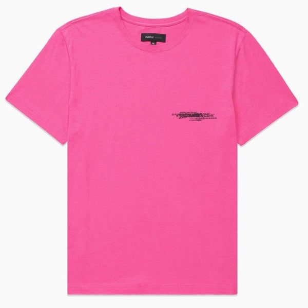 Purple Brand Circle Wordmark Neon Pink Clean Jersey SS Tee (Pink)
