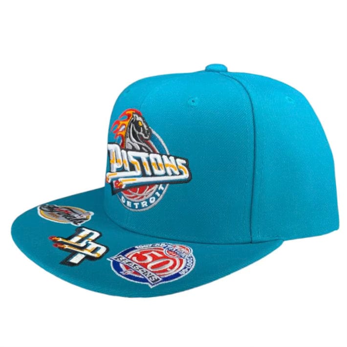 Mitchell & Ness Nba Detroit Pistons Front Face Hwc Snapback (Teal)