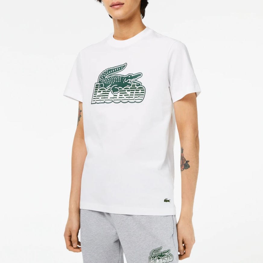 Lacoste Cotton Jersey Print T Shirt (White) TH5070-51