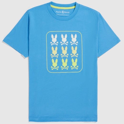 Psycho Bunny Barker Graphic Tee (Cool Blue) B6U141Y1PC