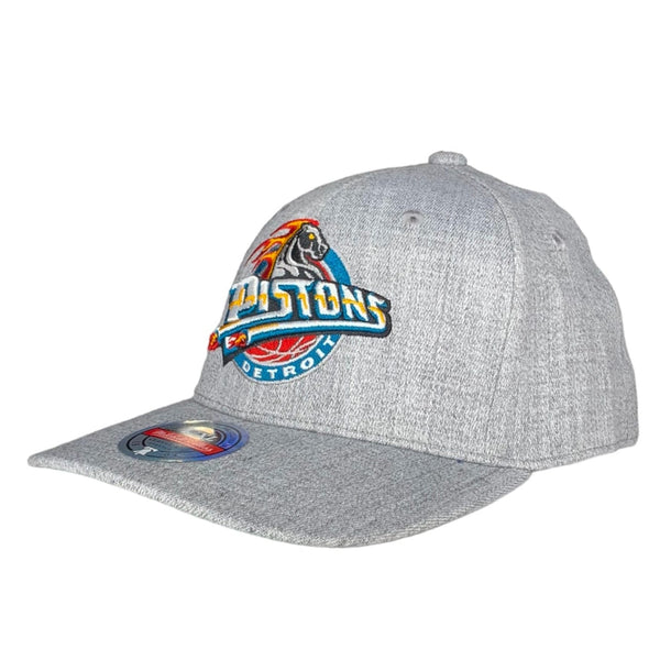 Mitchell & Ness NBA Detroit Pistons Team Heather 2.0 Stretch Fitted Hat (Grey)