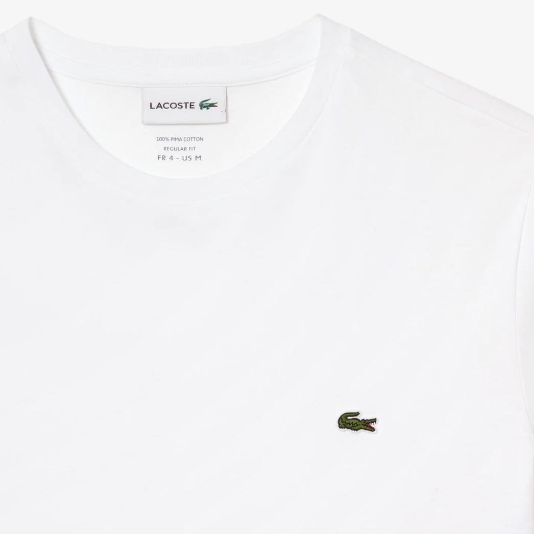 Lacoste Crew Neck Pima Cotton Jersey T Shirt (White) TH6709-51