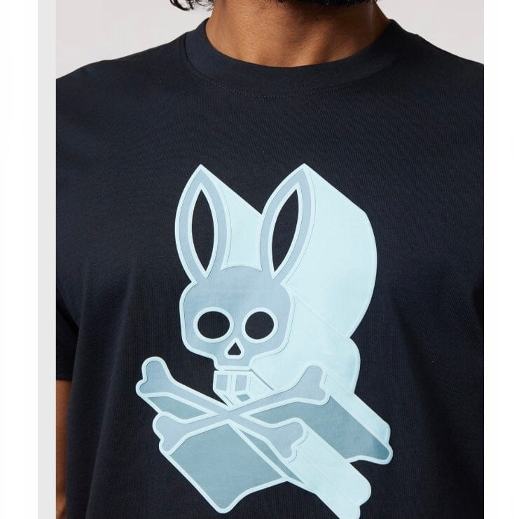 Psycho Bunny Dayton Graphic Tee (Navy) B6U232Y1PC