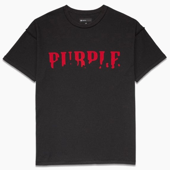 Purple Brand Inside Out Eroded Black Beaty T Shirt (Black) P101-JBET223