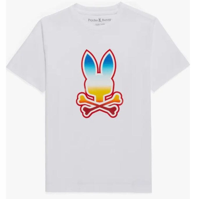 Kids Psycho Bunny Guy Graphic Tee (White) B0U107Y1PC