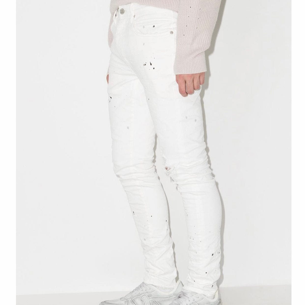 Purple Brand Paint Blowout Optic White Jean (White) P001-OWPB122