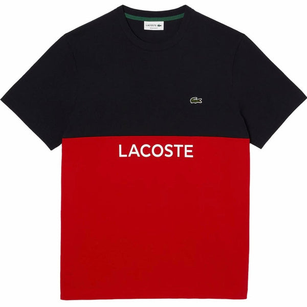 Lacoste Front Logo T Shirt (Navy Blue/Red) TH8372-51