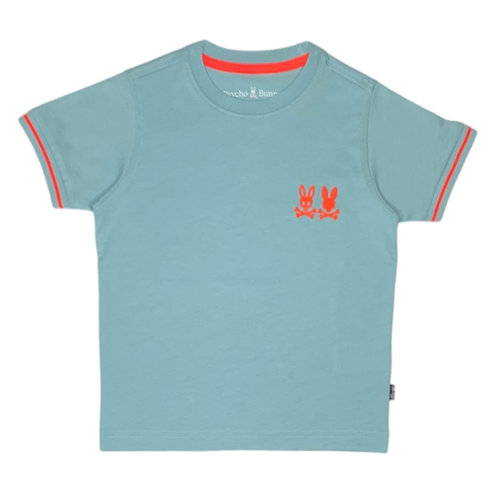 Kids Psycho Bunny Kingwood Embroidered Twin Bunny Tee (Seafoam) B0U901Y1PC