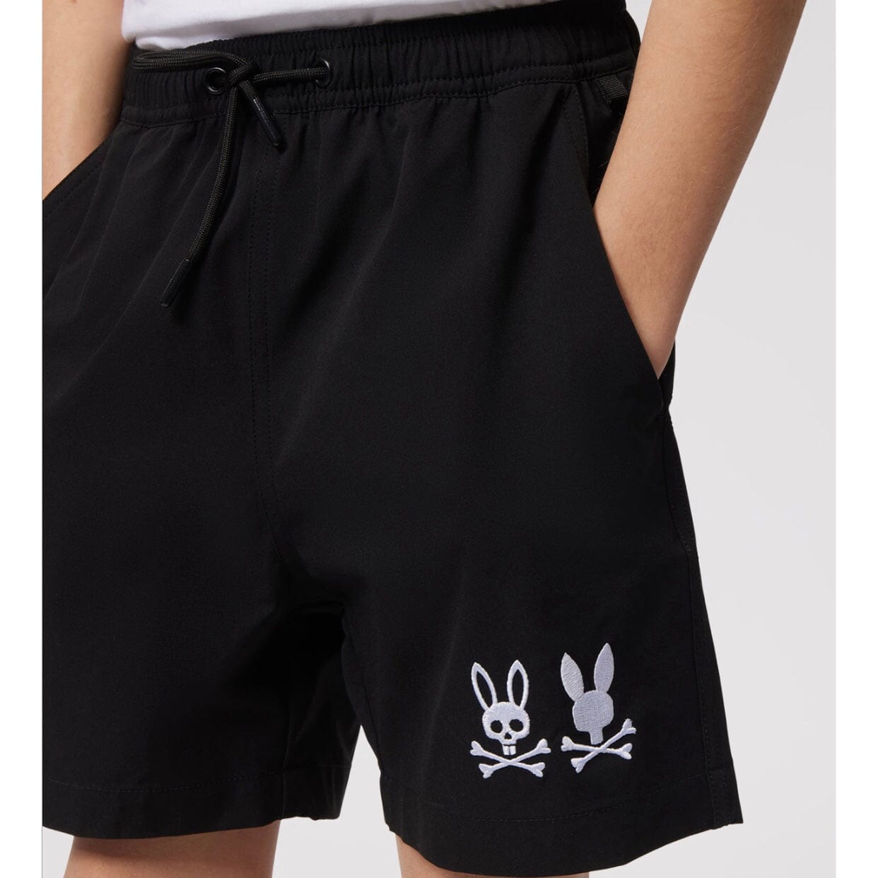 Kids Psycho Bunny Kingwood Hydrochromic Swim Trunk (Black) B0W945Y1PO