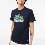 Lacoste Cotton Jersey Print T Shirt (Navy Blue) TH5070-51