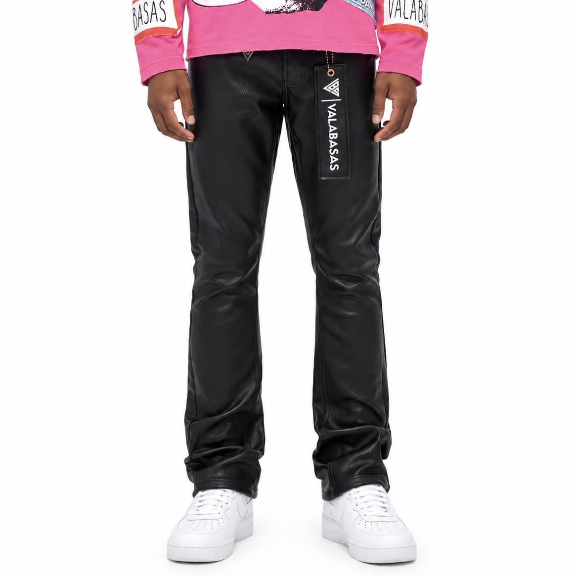 Valabasas Mr. Stacked Denim Jean (Black Leather) VLBS-VJ3-1005