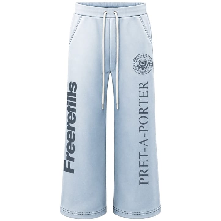 Free Refills Pret A Porter Hoodie & Flare Sweatpants Set (Light Blue)