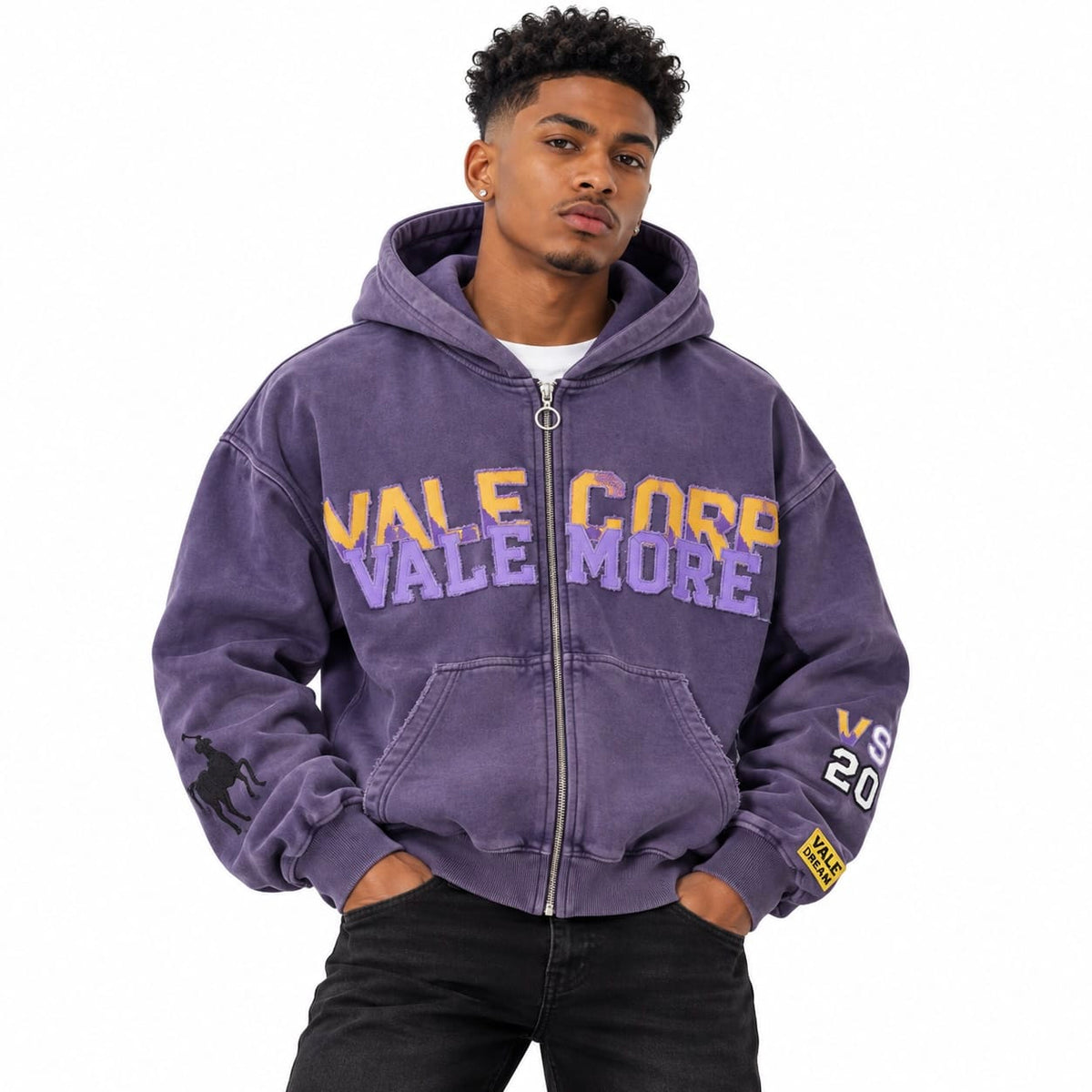 Vale Forever Navy Corp Zip Up Hoodie (Purple)