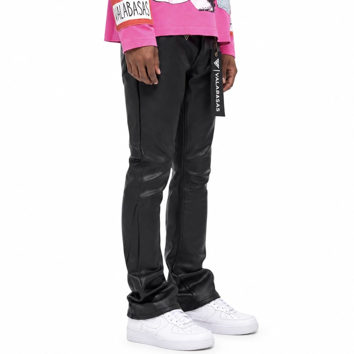 Valabasas Mr. Stacked Denim Jean (Black Leather) VLBS-VJ3-1005