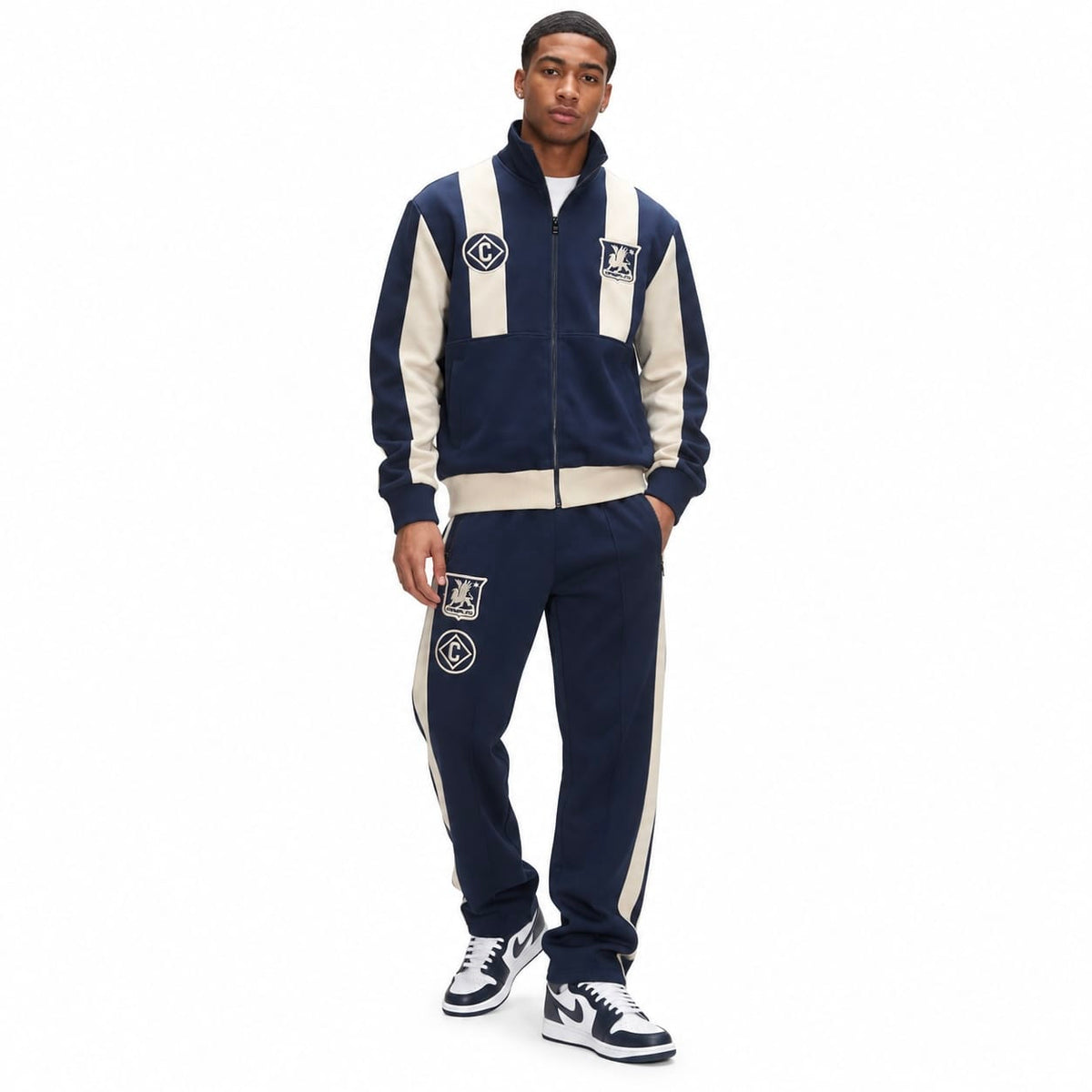 Criminal Damage Panel FC Track Top & Pants Set (Navy)