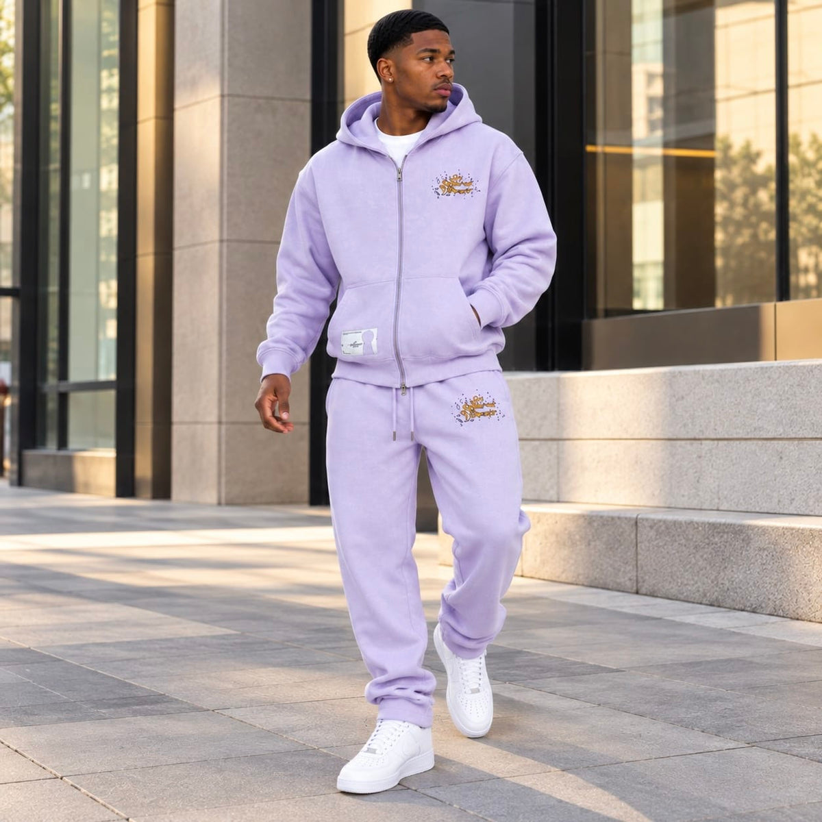 By Appointment Only Past Behind Us Zip Hoodie & Sweatpants Set (Purple)