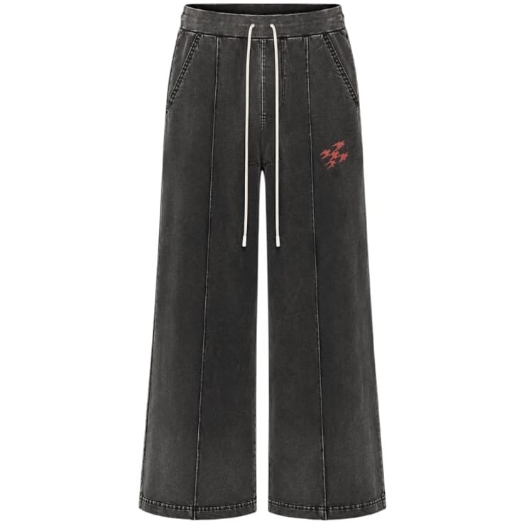 Free Refills Sunday Service Zip Up Hoodie & Flare Sweatpants Set (Black)