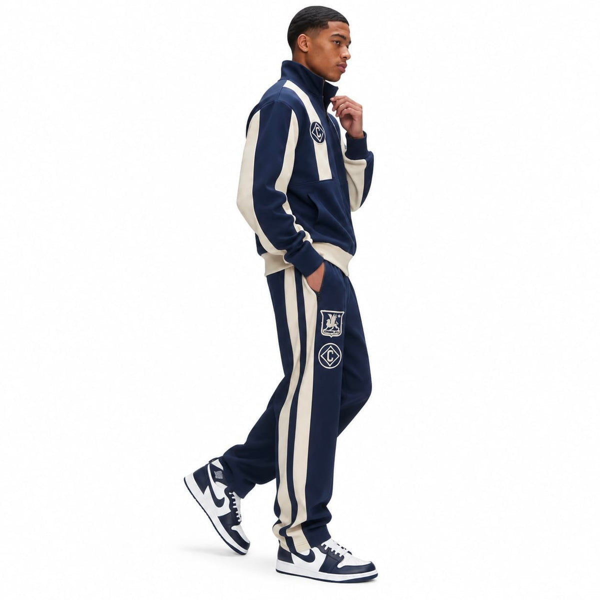 Criminal Damage Panel FC Track Top & Pants Set (Navy)