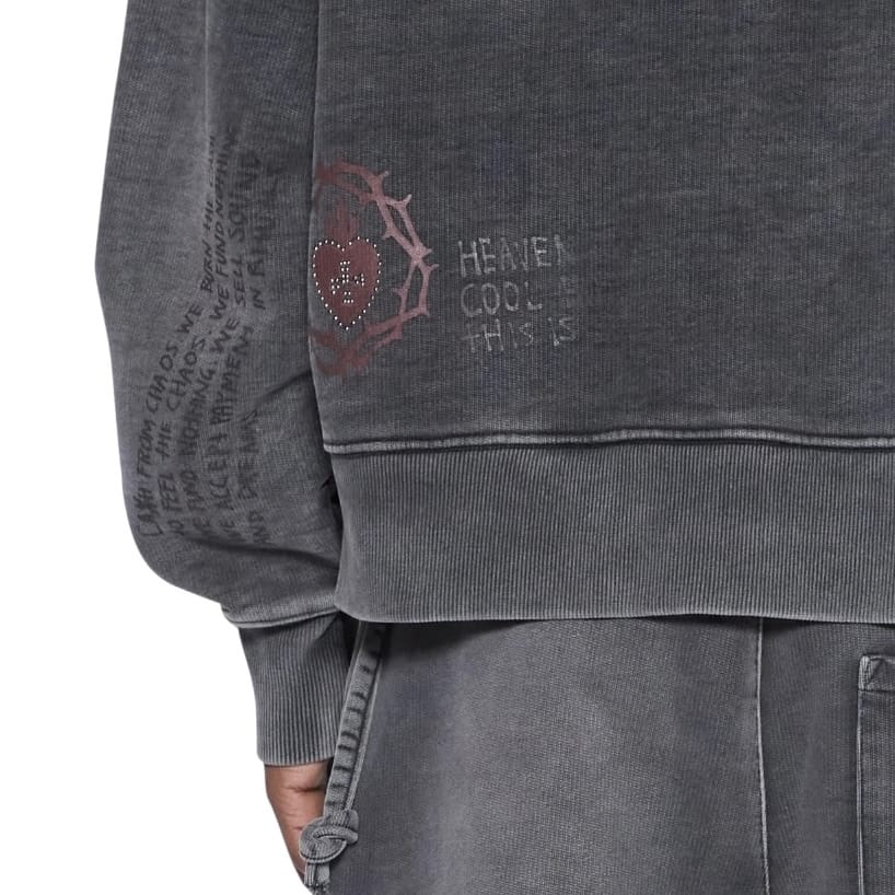 Ksubi Skool Halen Zip Hoodie (Charcoal Fade) MFA26FL014
