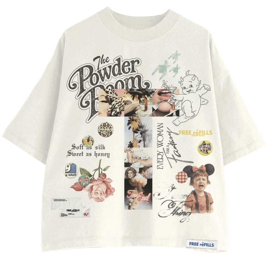 Free Refills The Powder Room Tee (Off White) FR-HOLIDAY26-007