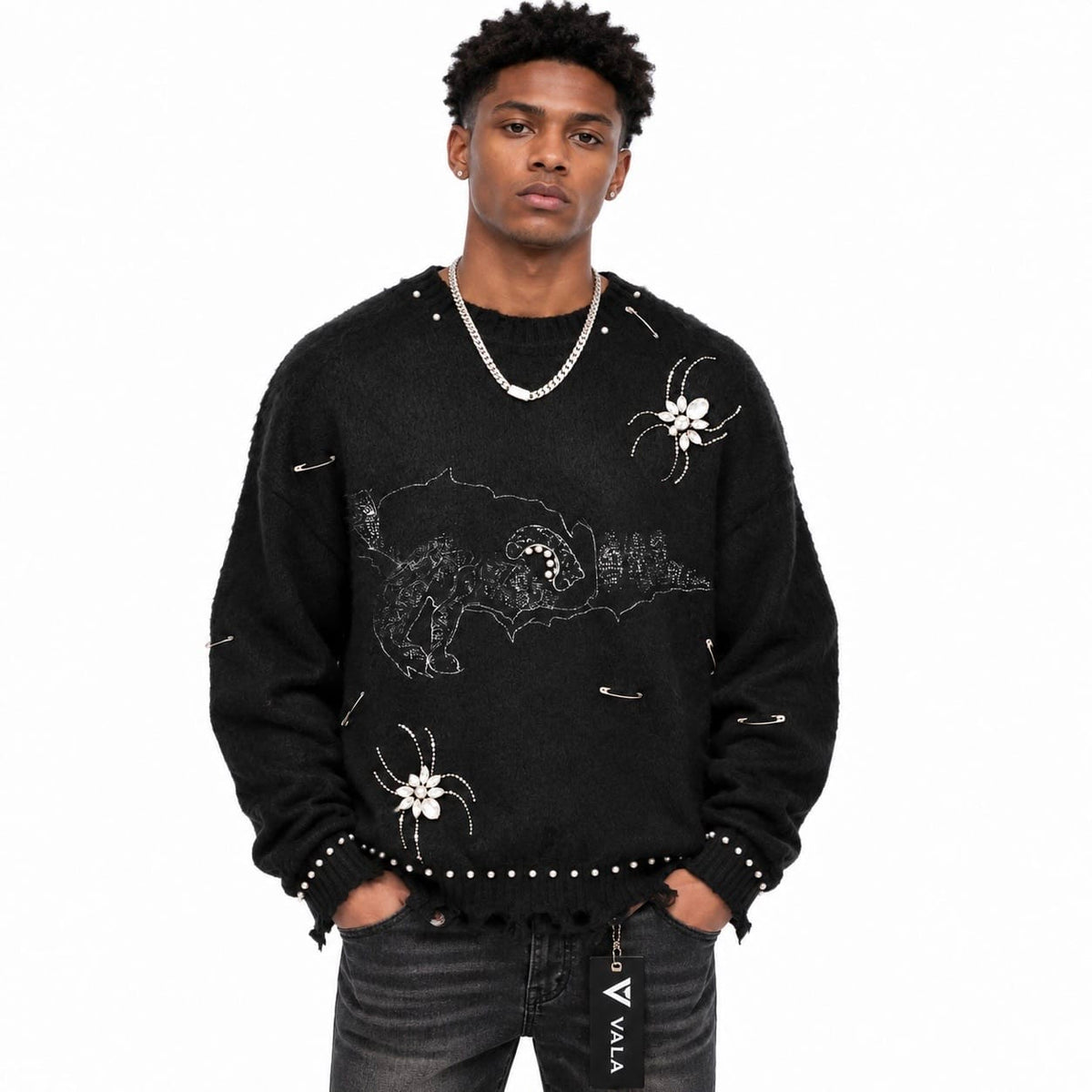 Valabasas Creepin Crewneck Sweatshirt (Black) VLBS-VCR1-1007