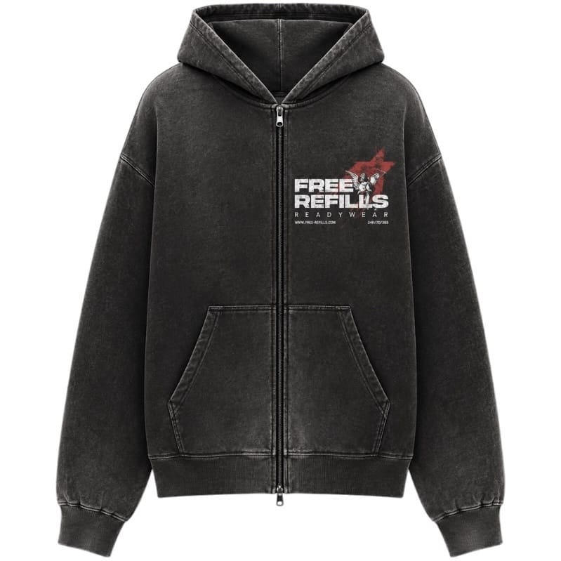 Free Refills Sunday Service Zip Up Hoodie (Black) FR-HOLIDAY26-004
