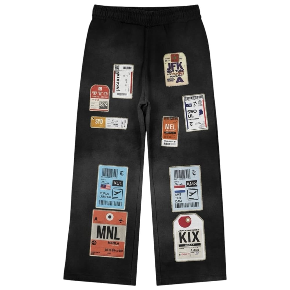 Trnchs Airmail Long Sleeve Crewneck & Pants Set (Black)