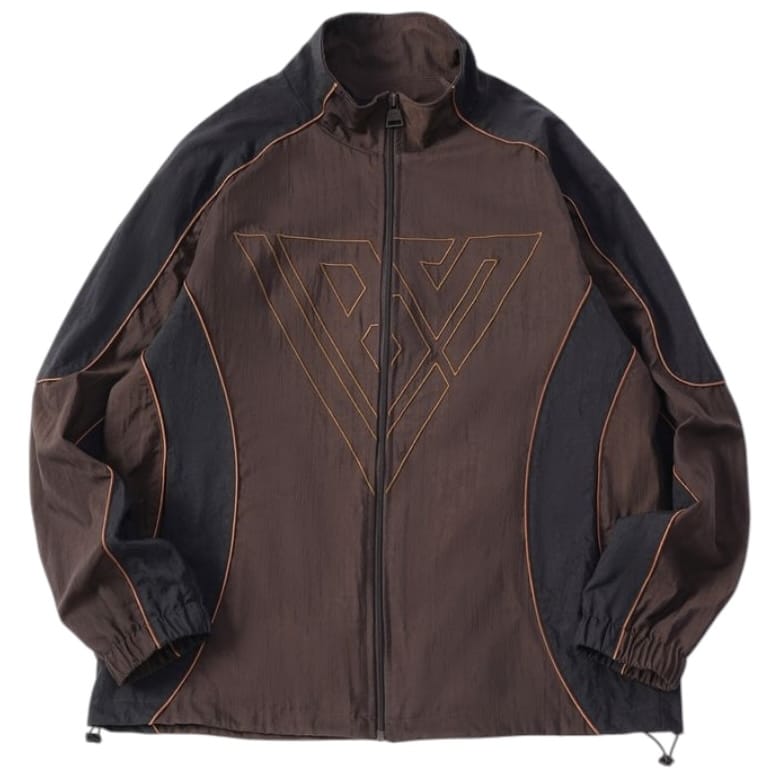 Valabasas Palms Zip Up Track Jacket (Brown) VLBS-VHD1-1022