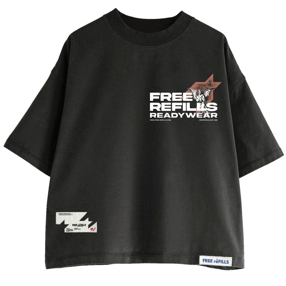 Free Refills Sunday Service Tee (Black) FR-HOLIDAY26-002