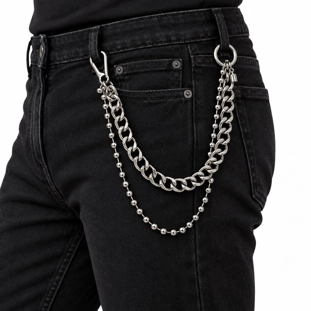 Smoke Rise Ball & Link Jean Chain (Silver)