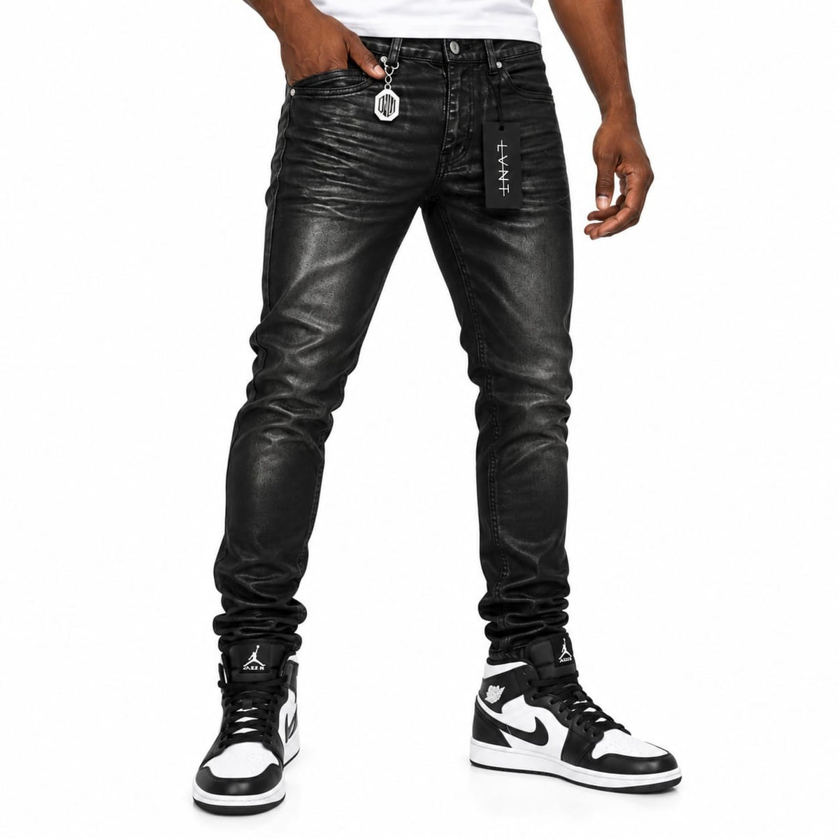 LVNT Waxed Skinny Denim Jean (Black Wax)