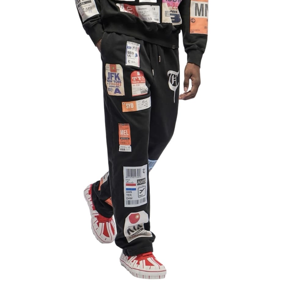 Trnchs Airmail Long Sleeve Crewneck & Pants Set (Black)