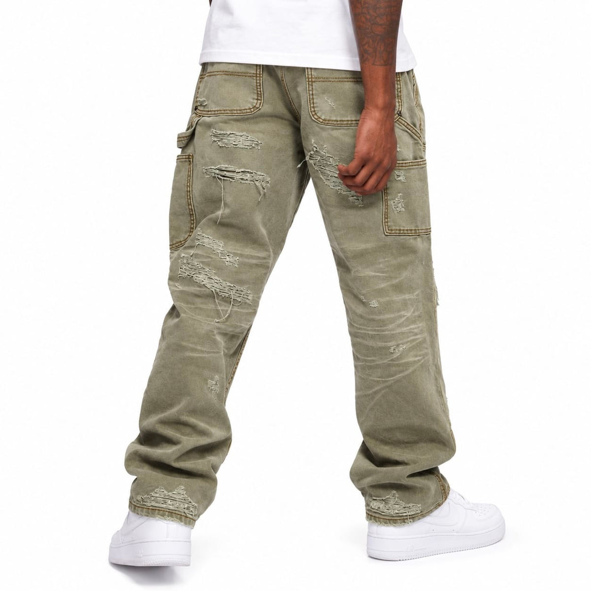 Valabasas Booker Canvas Straight Jeans (Light Olive) VLBS-VJ10-1006