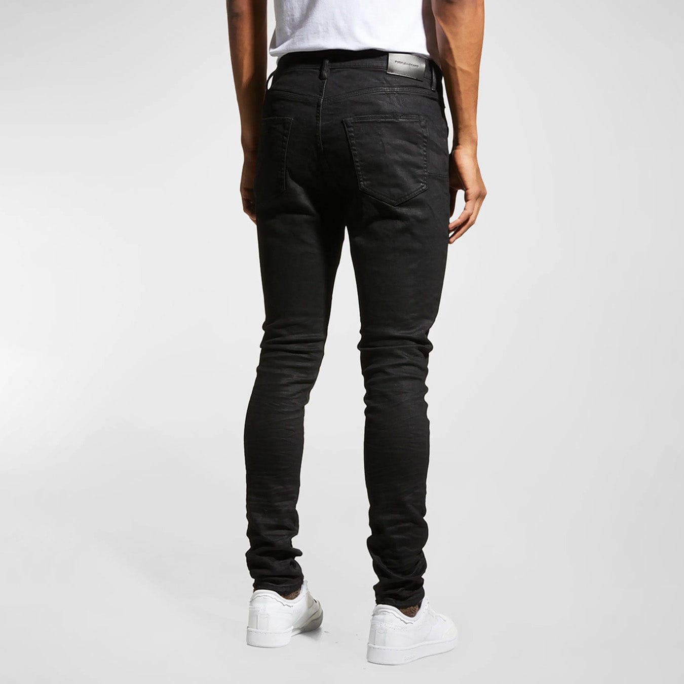 Purple Brand Low Rise Skinny Jean (Black Resin 3D) P001-BLR