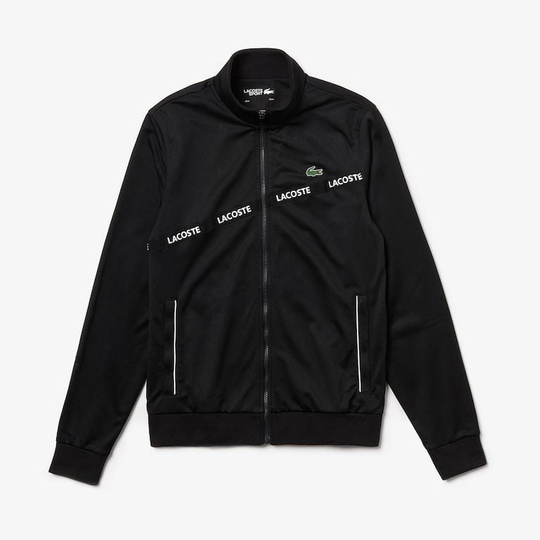 Lacoste Sport Signature Band Zip Sweatshirt (Black) SH8651