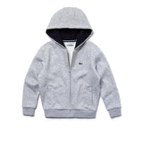 Kids Lacoste Sport Tennis Zippered Fleece Sweatshirt (Grey/Navy) SJ2903