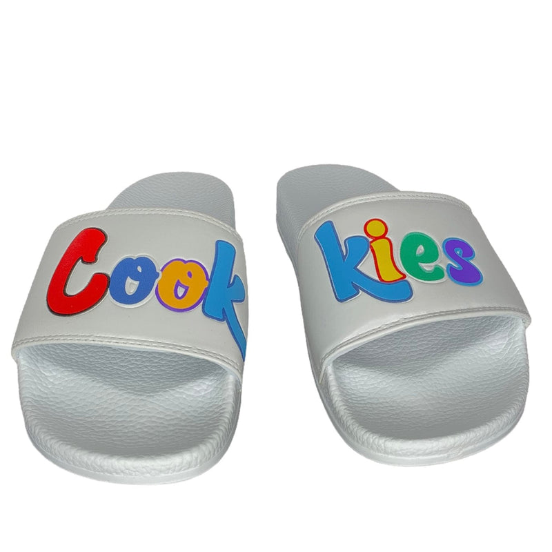 Cookies Original Mint Logo Faux Leather Slides (White) 1558A6254