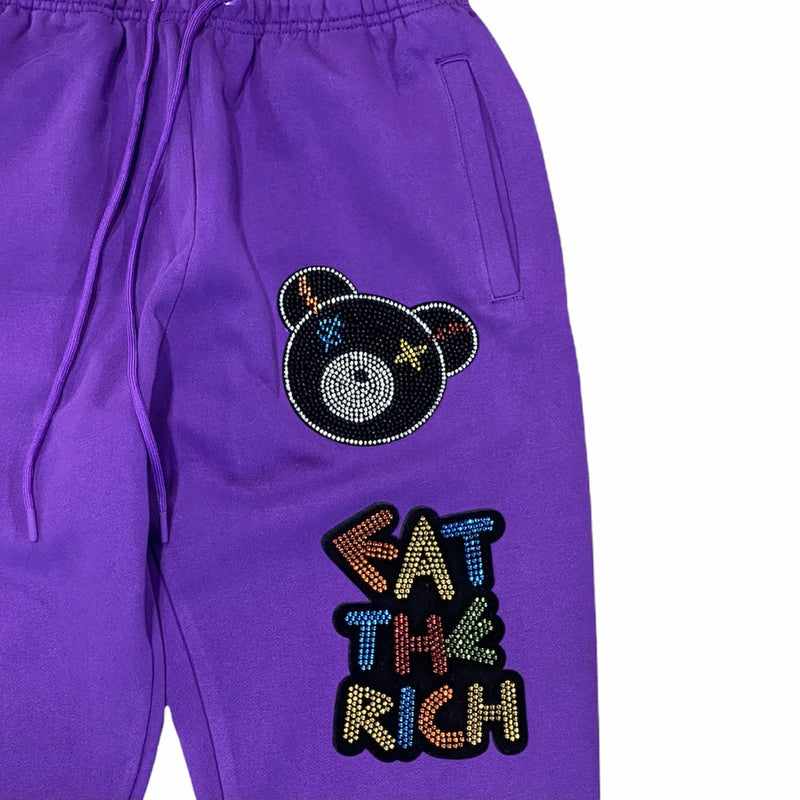 Roku Studio Eat The Rich Bear Sweatpants (Purple) RK4480581-PUR