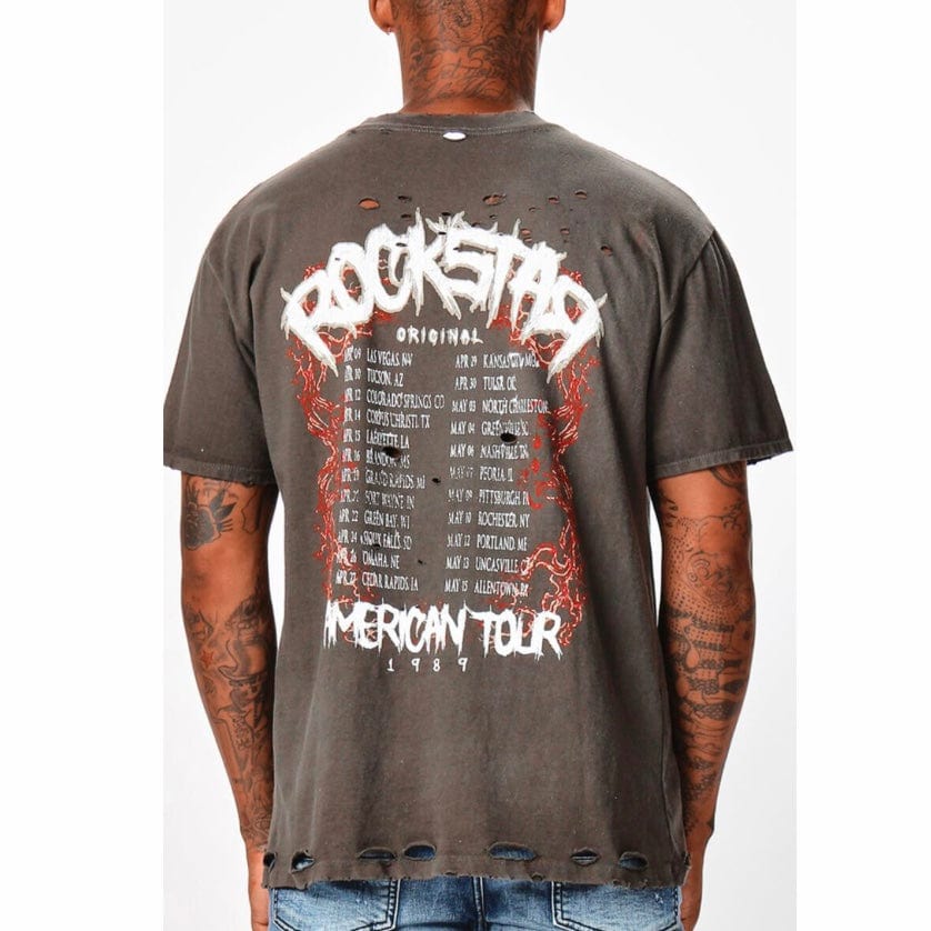 Rockstar Original Ozzy Oversized Graphic T Shirt (Dark Grey)