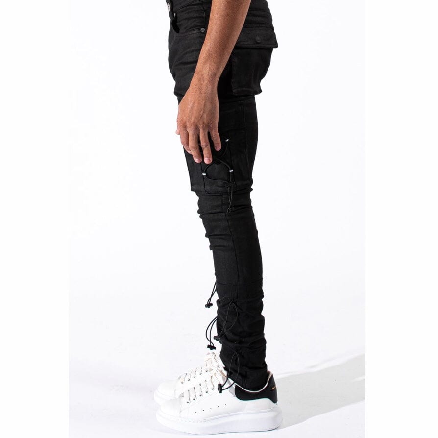 Serenede 1111 Cargo Jeans (Black Wax) 1111-W