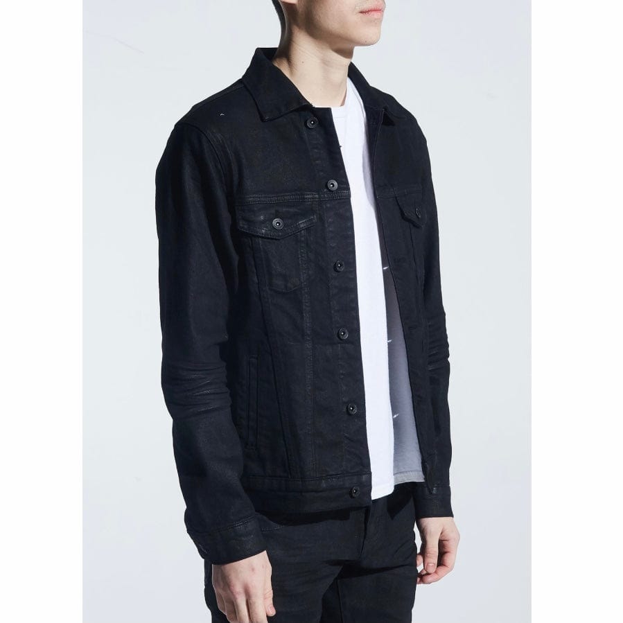 Crysp Bering Distressed Denim Jacket (Black) CRYH19-203