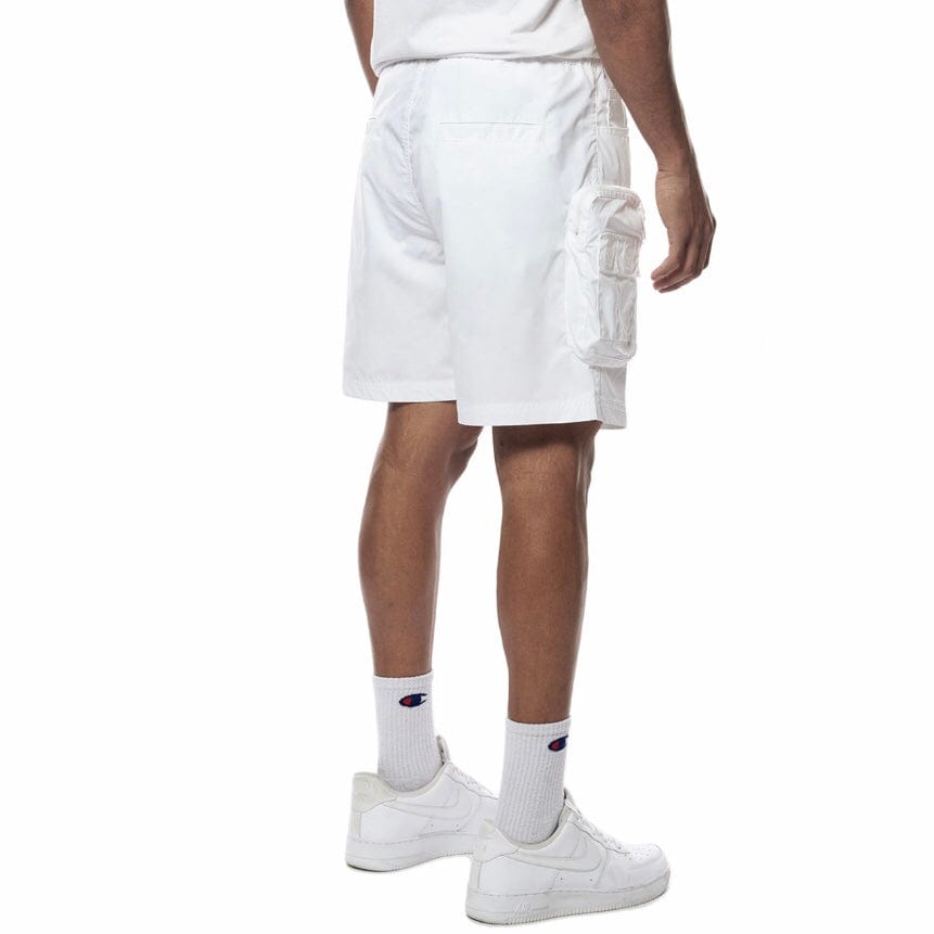 Smoke Rise Printed Nylon Utility Short (White) WS23182