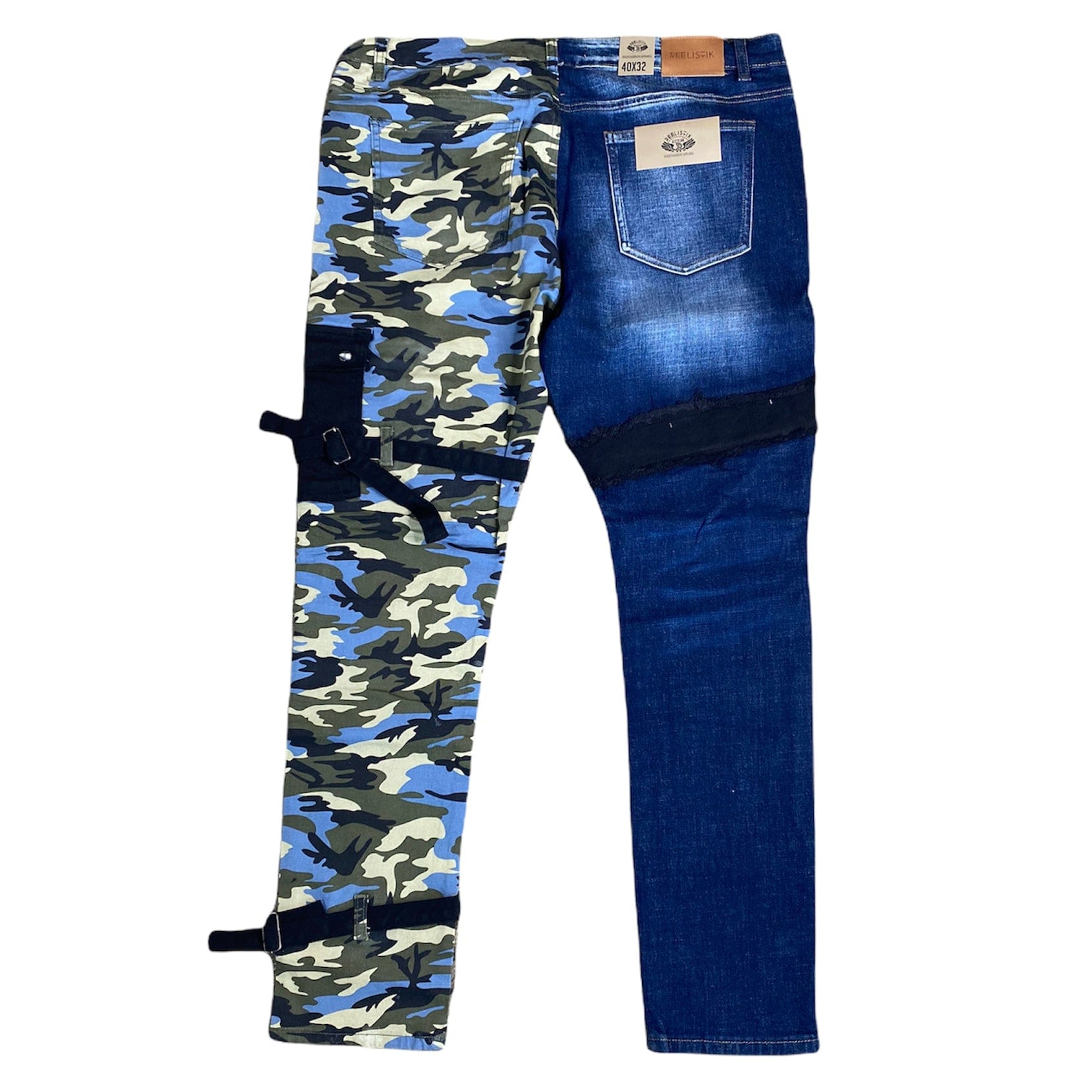 Reelistik Split Camo Denim Jeans (Blue/Army) RST-4075