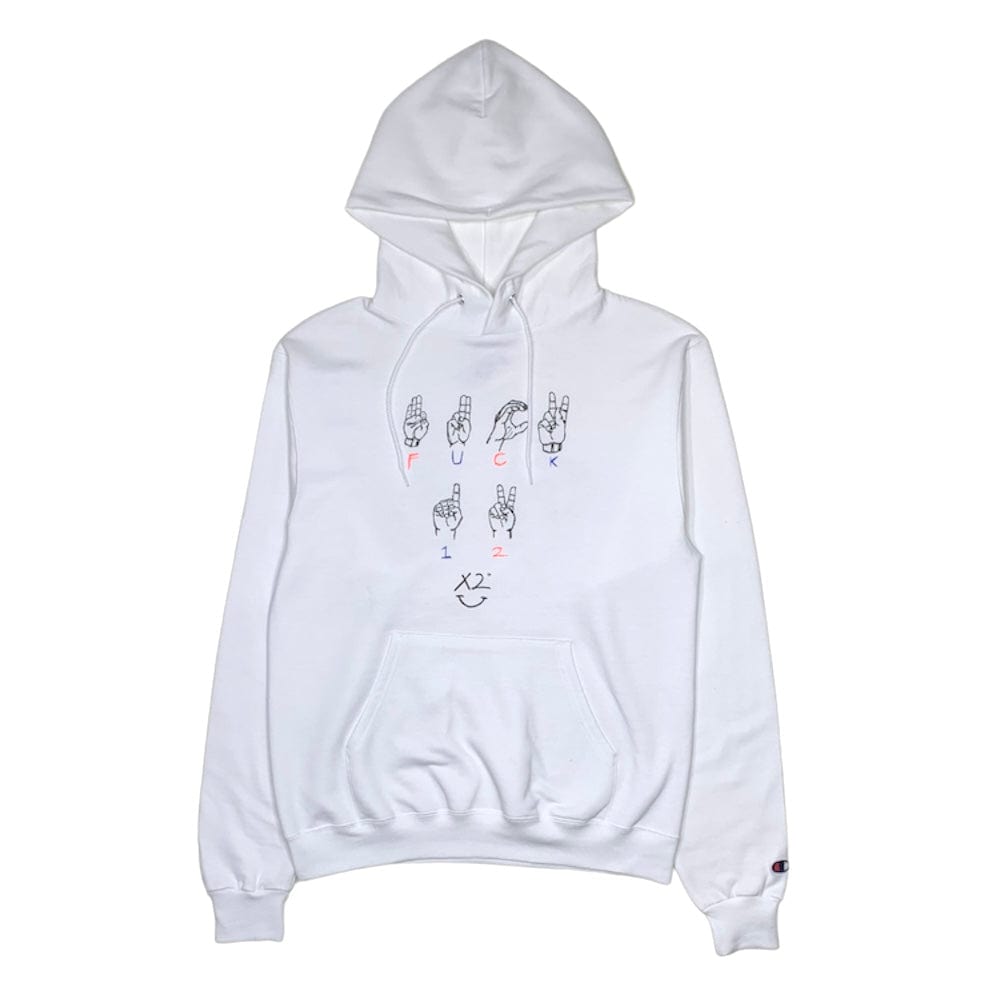 Champion Sign Language Hoodie (White) - CHMPWHT01