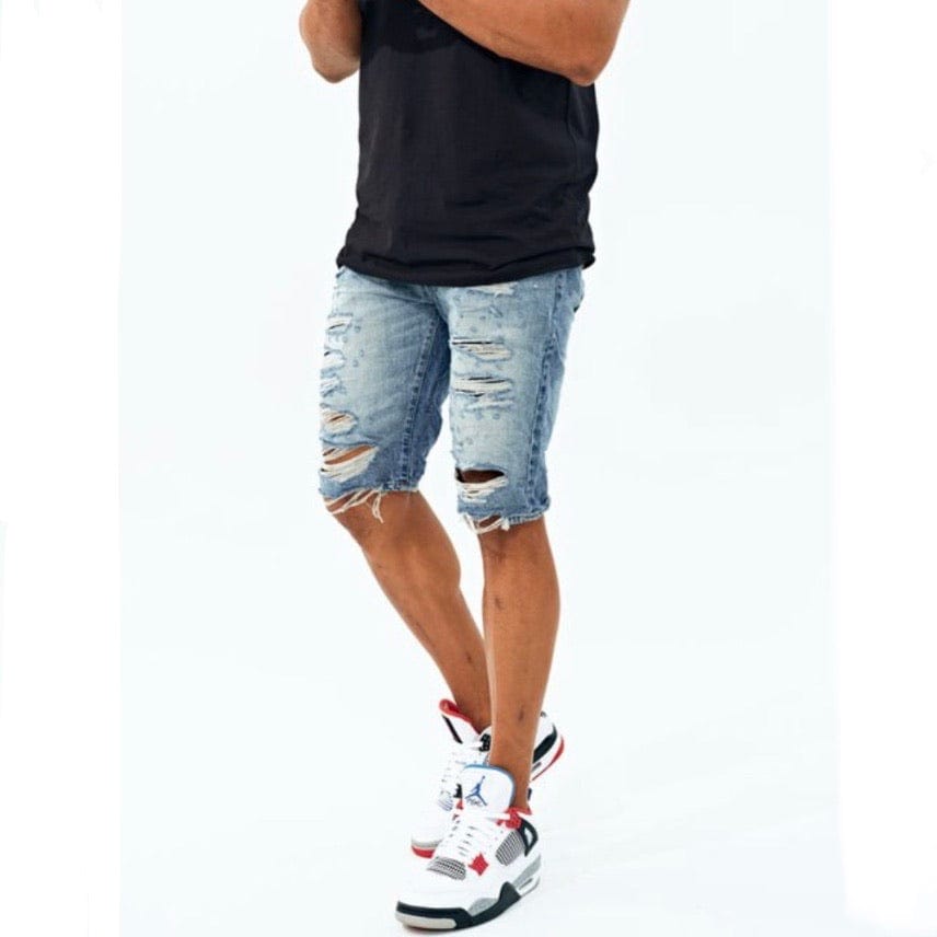 Jordan Craig Belmar Denim Shorts (Mid Blue)