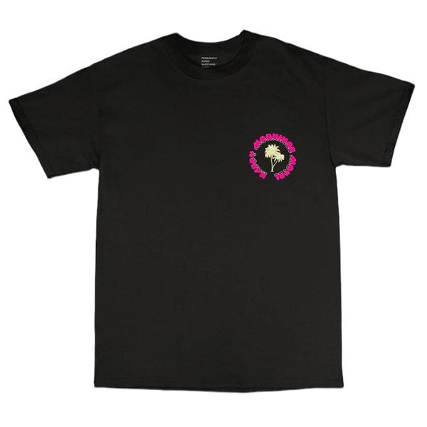 Frequently Asked Questions Happy Mornings T Shirt (Black) 22-339BP
